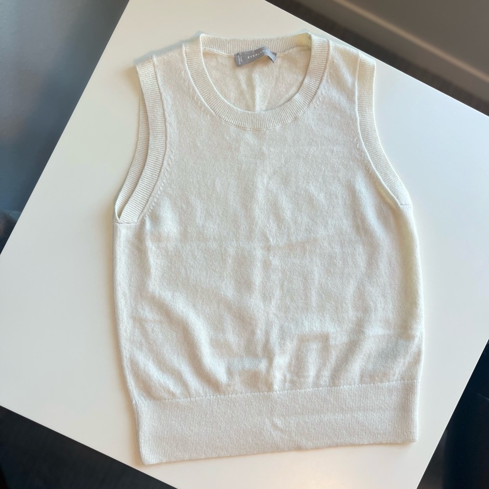 Everlane 100% Cashmere - Cream Sweater Shell - Small